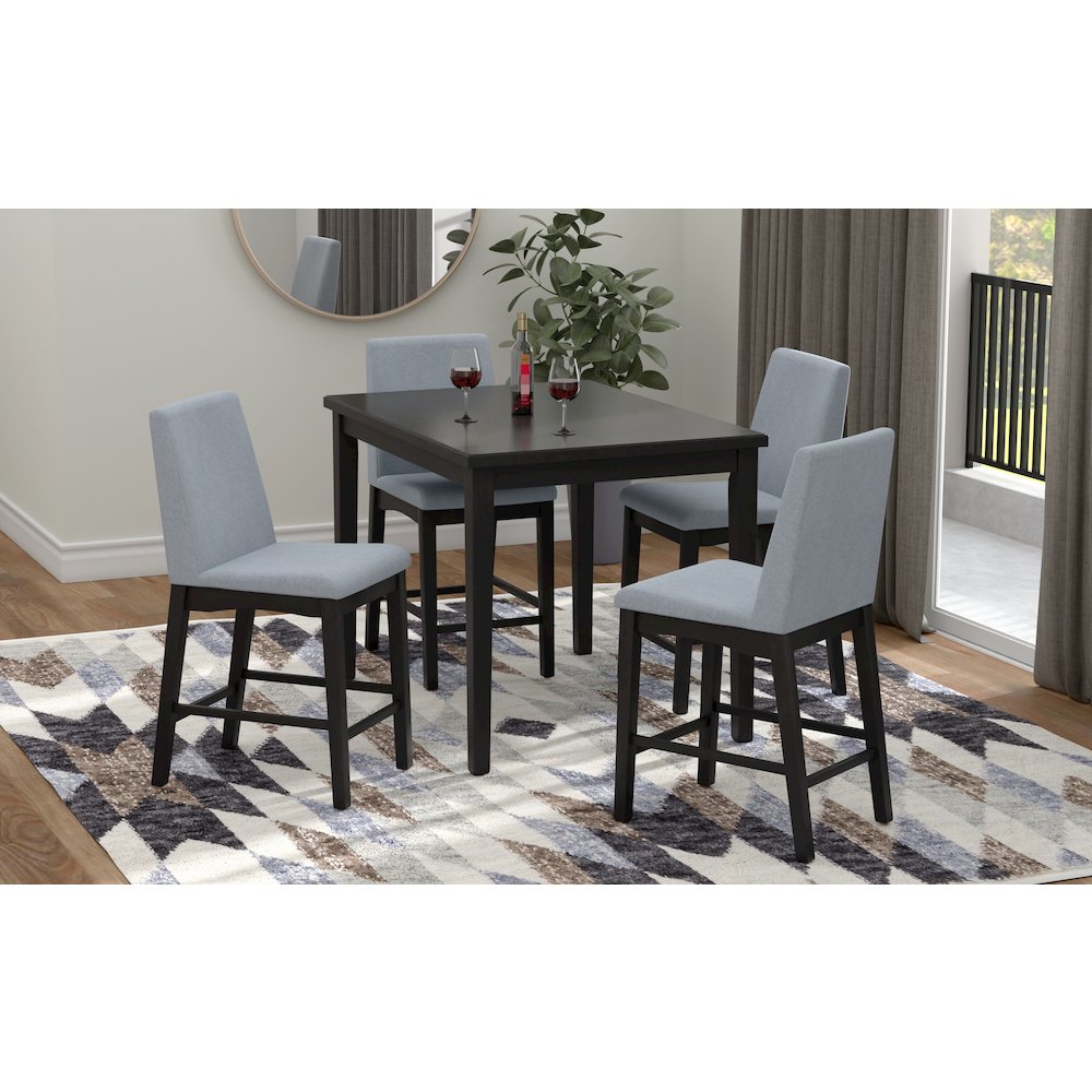 Wallace & Bay Quaint Gathering Height Stools, Set of 2 in Modern Gray. Picture 3