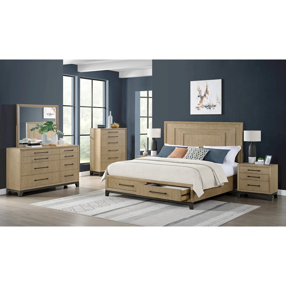 Wallace & Bay Preno Queen Storage Bed in Caramel and Cocoa. Picture 3