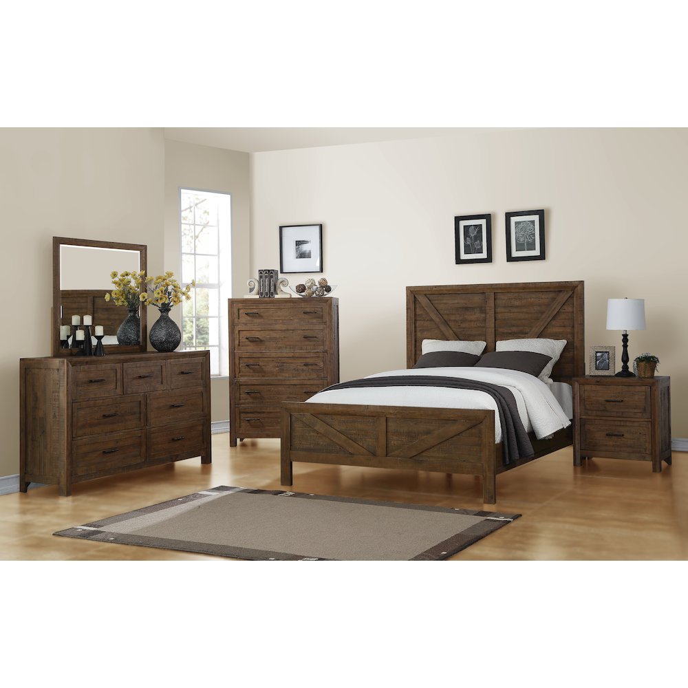 Wallce & Bay Mullen Caramel Brown Queen Bed. Picture 2