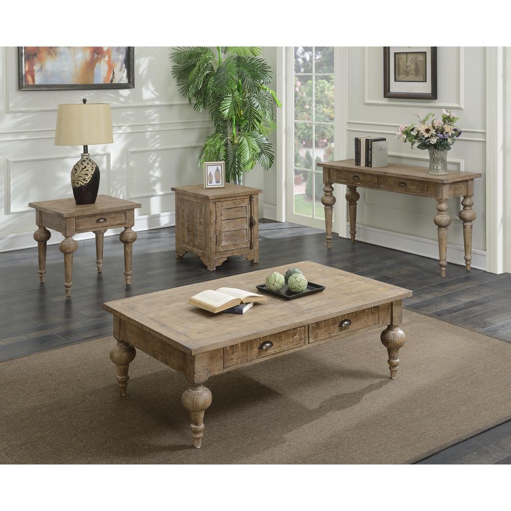 Wallace & Bay Oceans Square End Table, Sandstone Buff. Picture 3