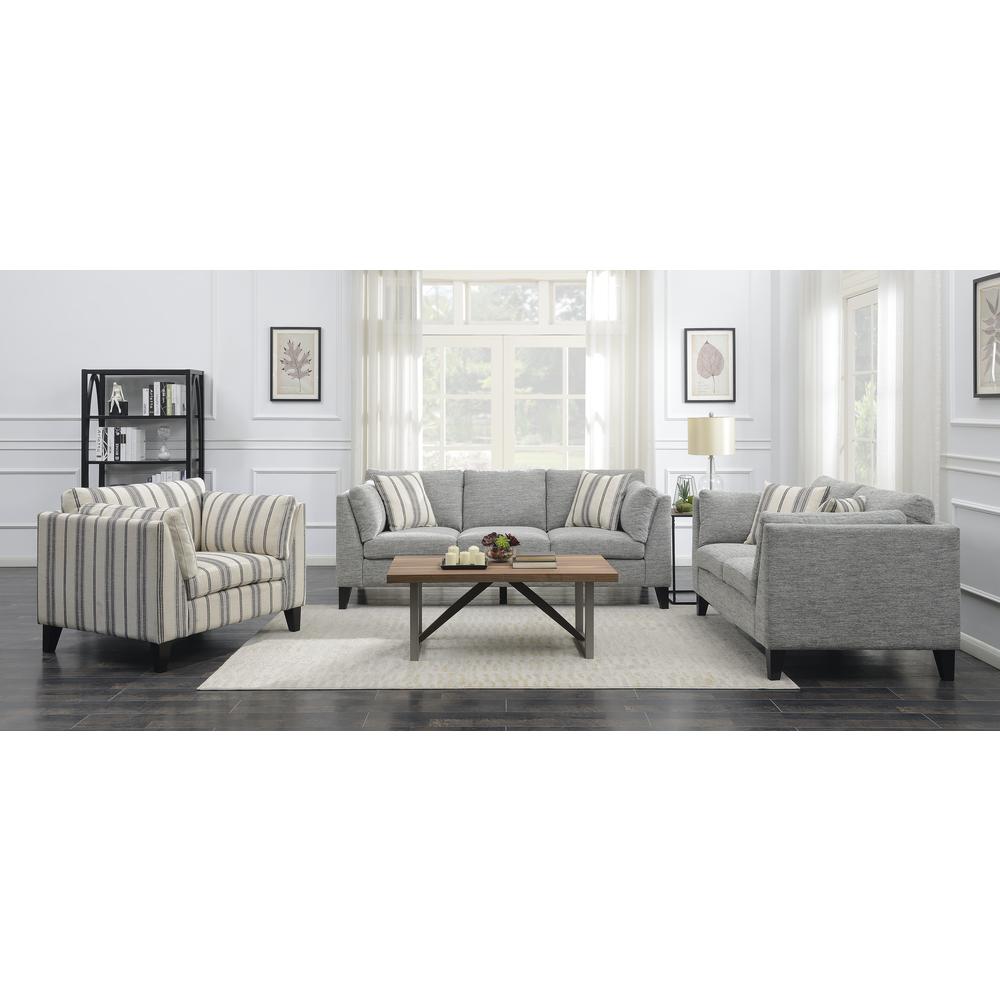 Wallace & Bay Doyle Accent Chair, Gray Stripe. Picture 3