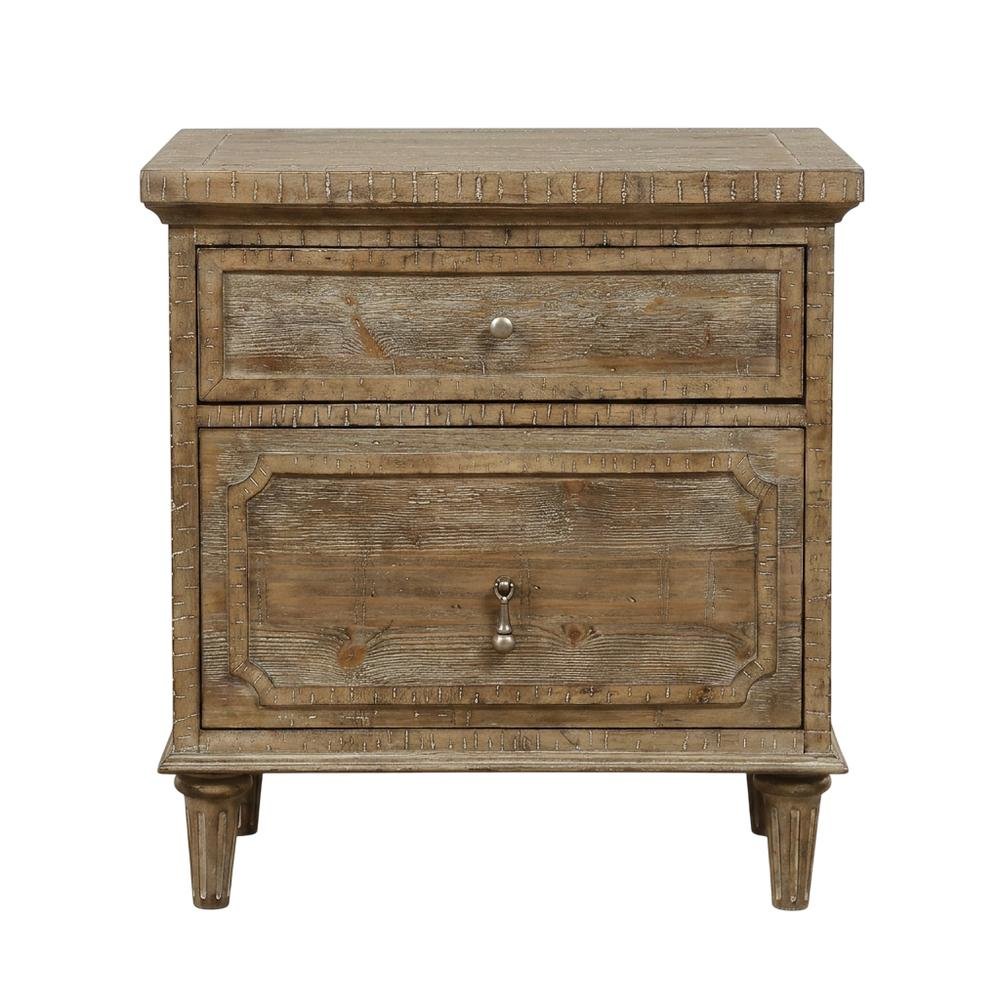 Sandstone Buff Nightstand with Rustic Casual Design and Durable Construction. Picture 4