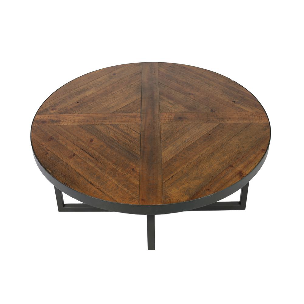 Wallace & Bay Oceans Round Coffee Table, Antique Pine. Picture 4