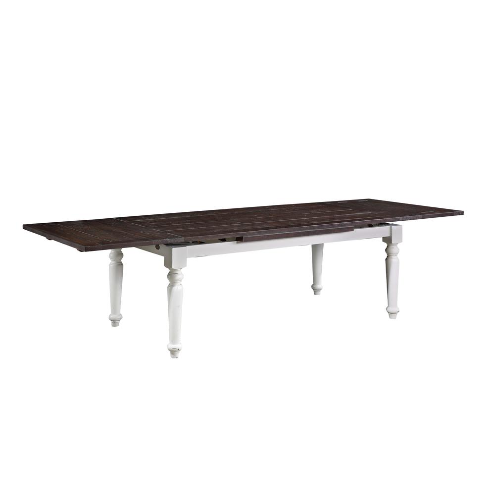 Dining Table W/2 Leaves with Plank-Style Top And Self-Storing Extension Leaves. Picture 1