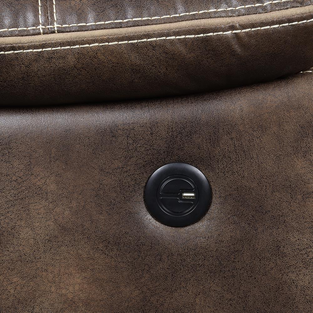 86" Power Reclining Sofa with Dual Recliners, Microsuede Upholstery. Picture 3