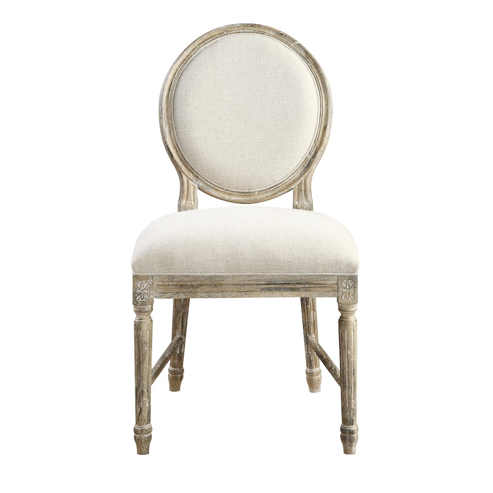 Wallace & Bay Ludin Sandstone Buff Upholstered Dining Chairs, Set of 2. Picture 3