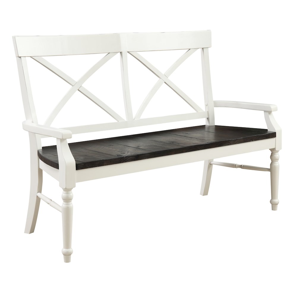 Wallace & Bay Mountina Dark Mocha & Antique White Bench. Picture 1