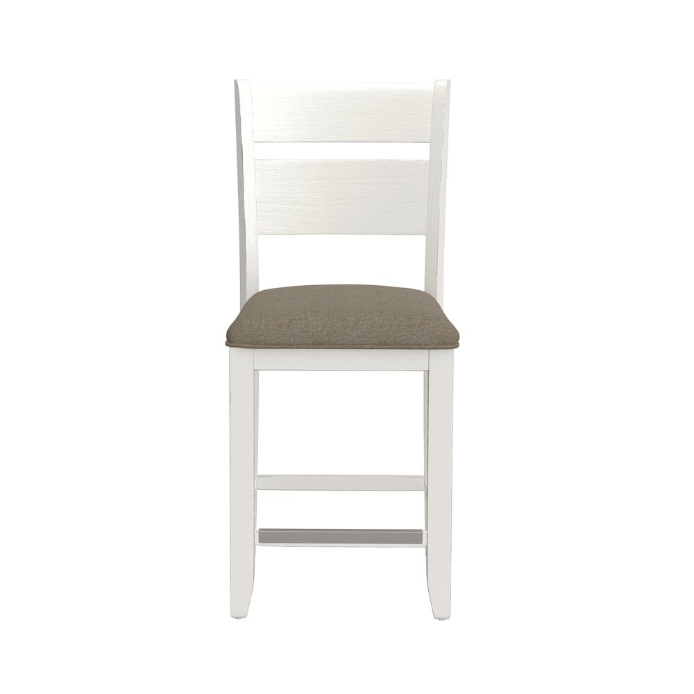 Wallace & Bay Velvety 6 Piece Gathering Height Table Set in Cocoa & Milk White. Picture 6