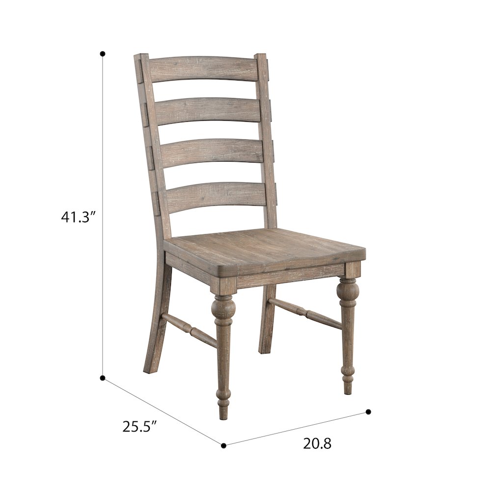 Wallace & Bay Ludin Sandstone Buff Ladderback Dining Chairs, Set of 2. Picture 5