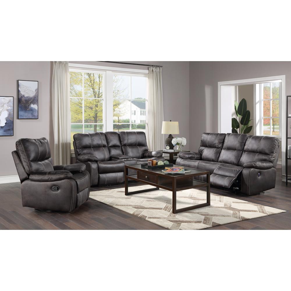 Wallace & Bay Hooper Swivel Gliding Recliner, Dark Graphite. Picture 1