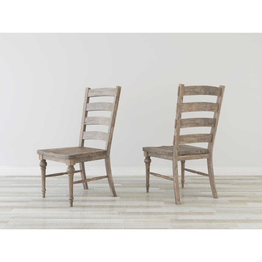 Wallace & Bay Ludin Sandstone Buff Ladderback Dining Chairs, Set of 2. Picture 2