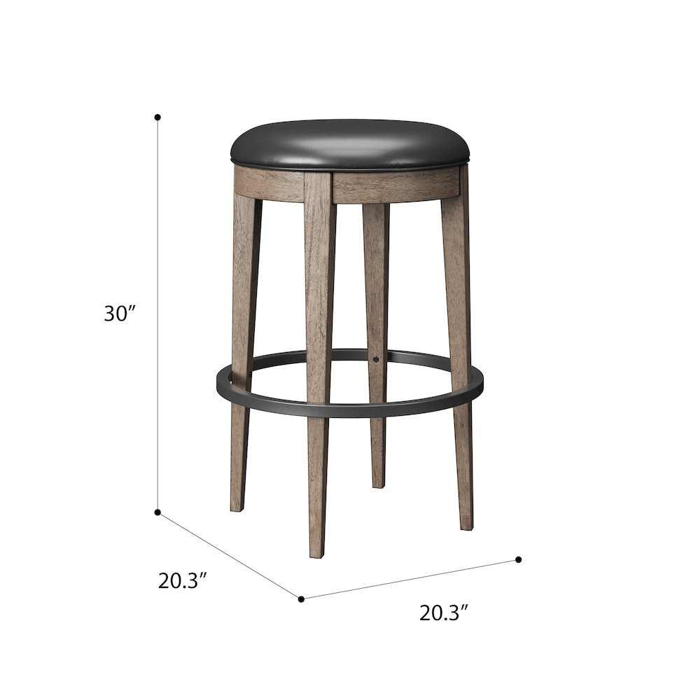 Wallce & Bay Benti Pecan Brown Backless Swivel Bar Stool. Picture 4