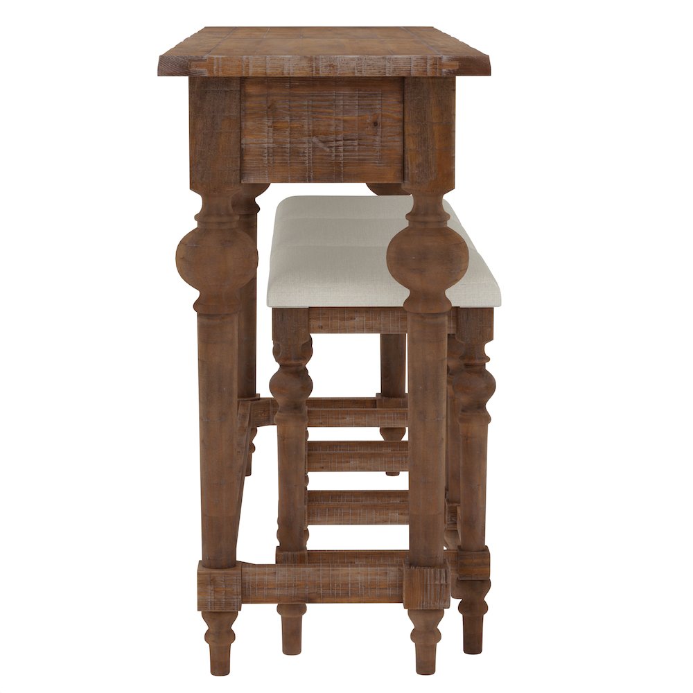 Wallce & Bay Ludin Sandstone Buff Console Table With 3 Stools. Picture 4