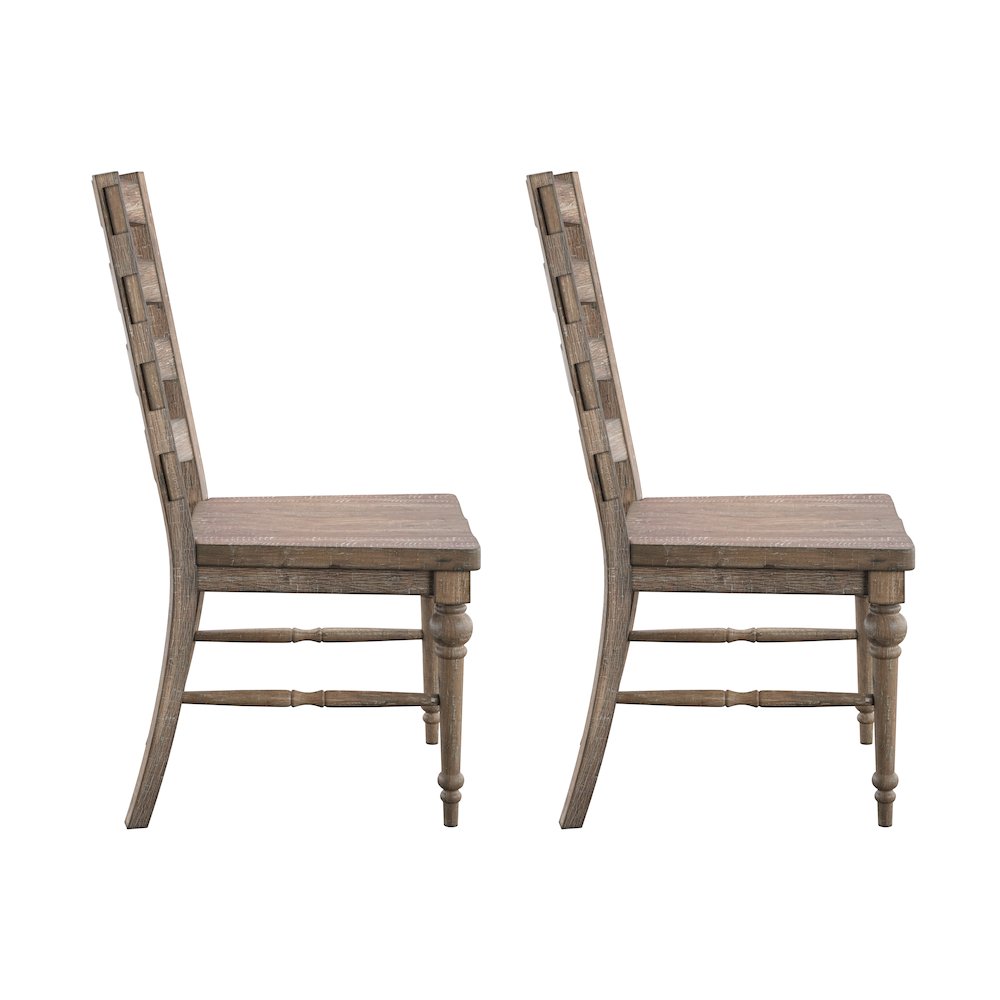 Wallace & Bay Ludin Sandstone Buff Ladderback Dining Chairs, Set of 2. Picture 4