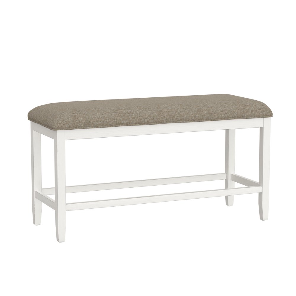 Wallace & Bay Velvety 6 Piece Gathering Height Table Set in Cocoa & Milk White. Picture 4