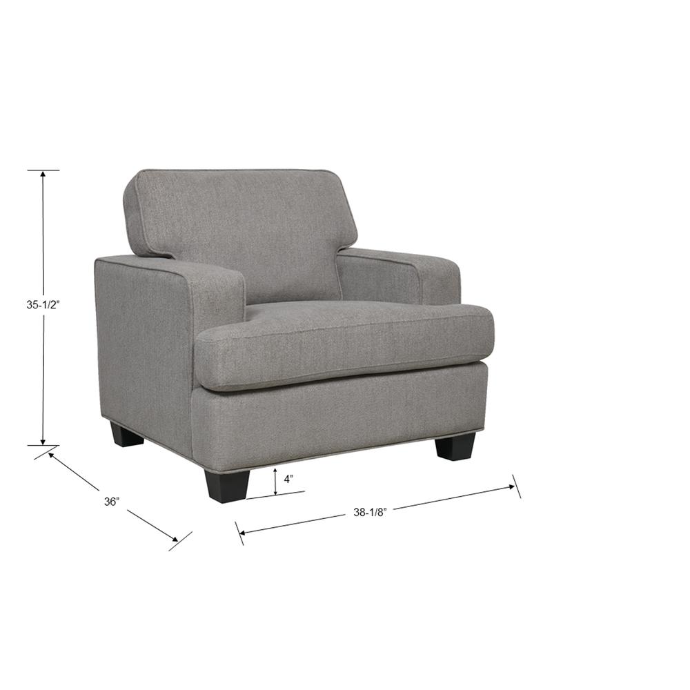 Accent Chair with Loose Back Cushions, Self Welting, And Wood Legs. Picture 2