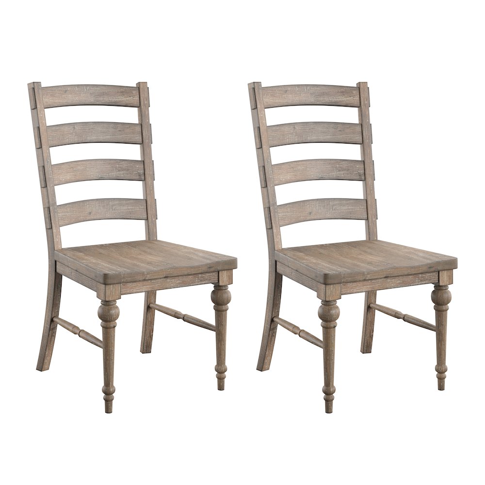 Wallace & Bay Ludin Sandstone Buff Ladderback Dining Chairs, Set of 2. Picture 1