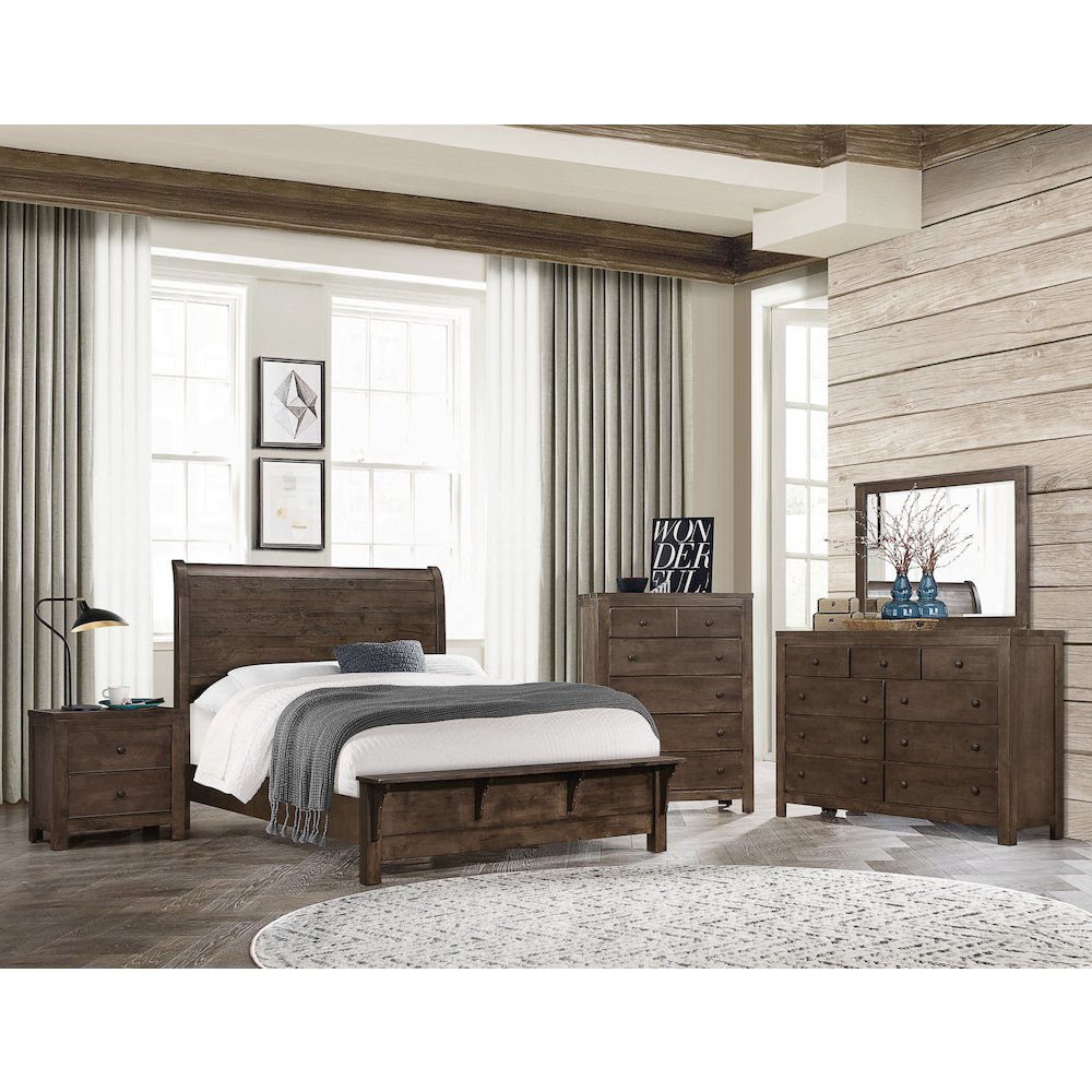 Wallace & Bay Verna Ash Brown and  Queen Sleigh Bed. Picture 2