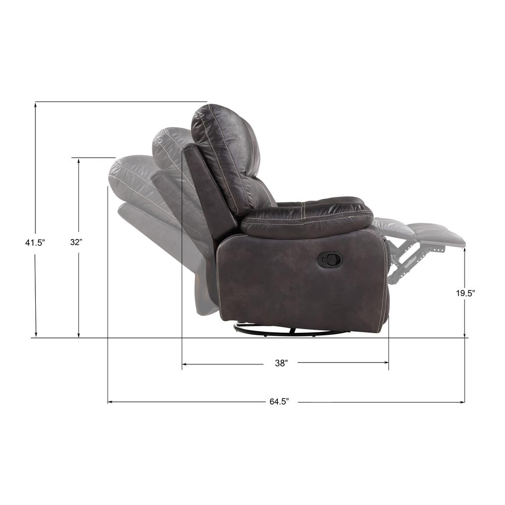 Wallace & Bay Hooper Swivel Gliding Recliner, Dark Graphite. Picture 3