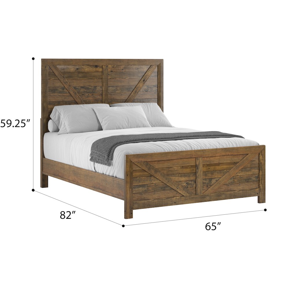 Wallce & Bay Mullen Caramel Brown Queen Bed. Picture 5