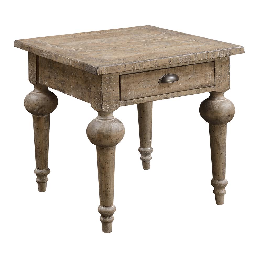 Wallace & Bay Oceans Square End Table, Sandstone Buff. Picture 1