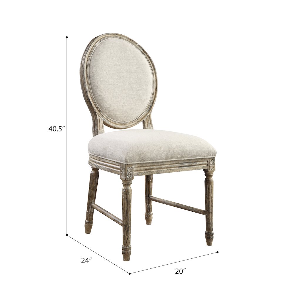 Wallace & Bay Ludin Sandstone Buff Upholstered Dining Chairs, Set of 2. Picture 4