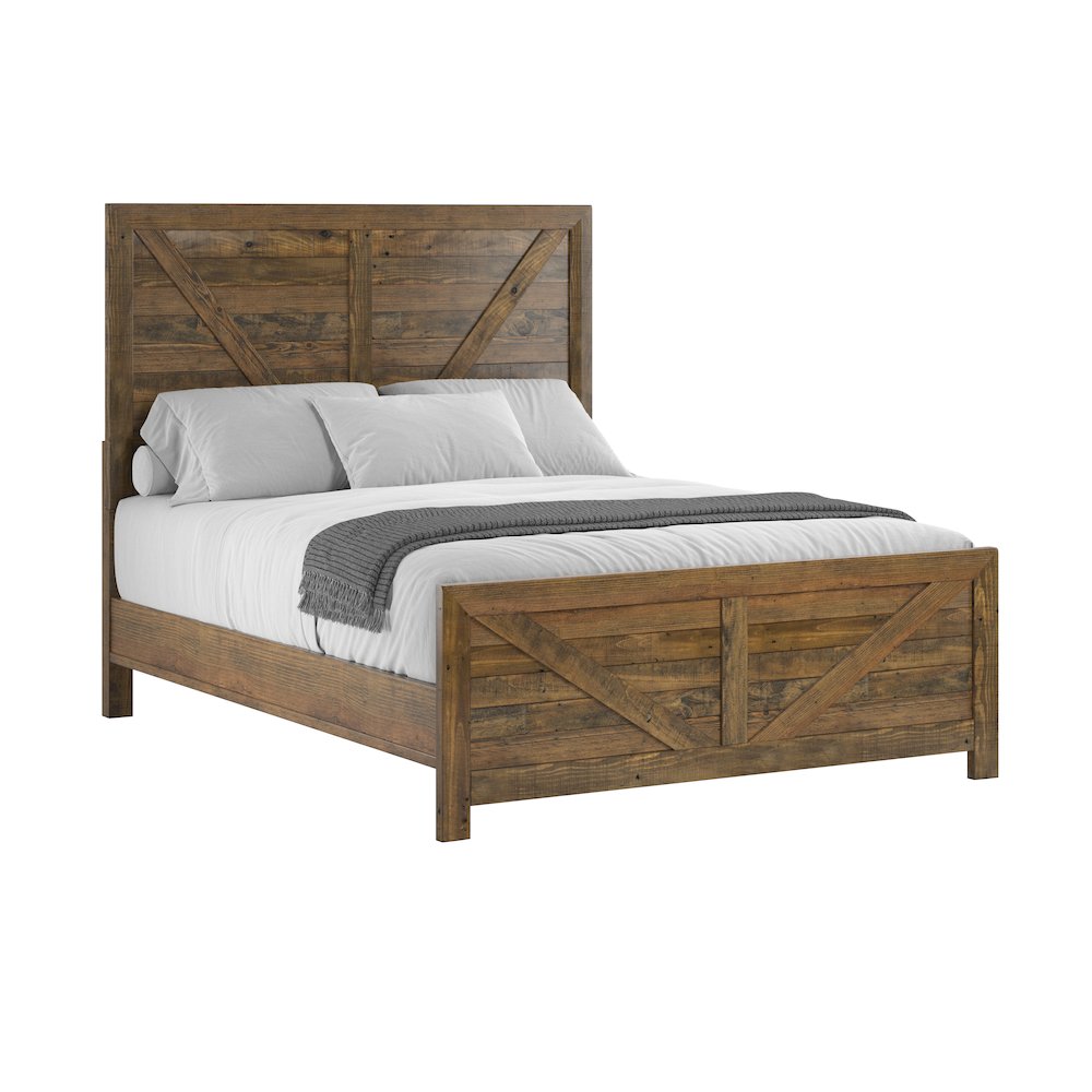 Wallce & Bay Mullen Caramel Brown Queen Bed. Picture 1