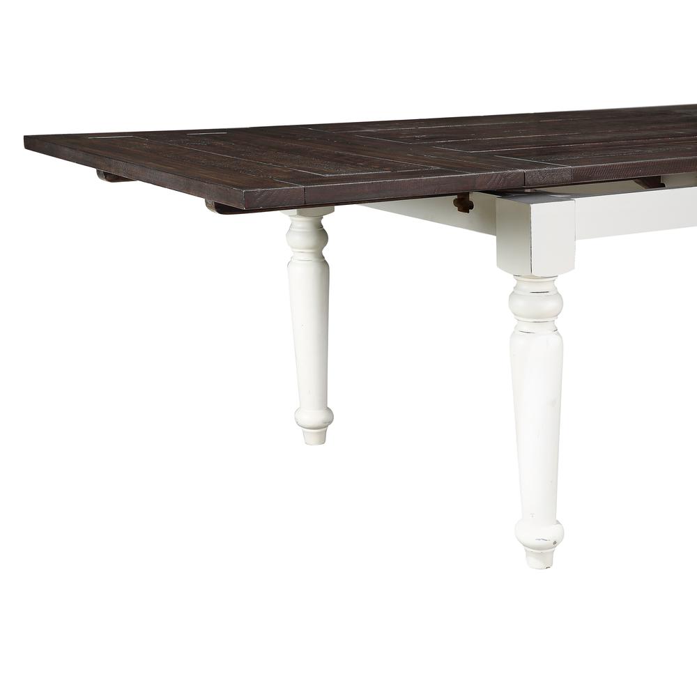 Dining Table W/2 Leaves with Plank-Style Top And Self-Storing Extension Leaves. Picture 3
