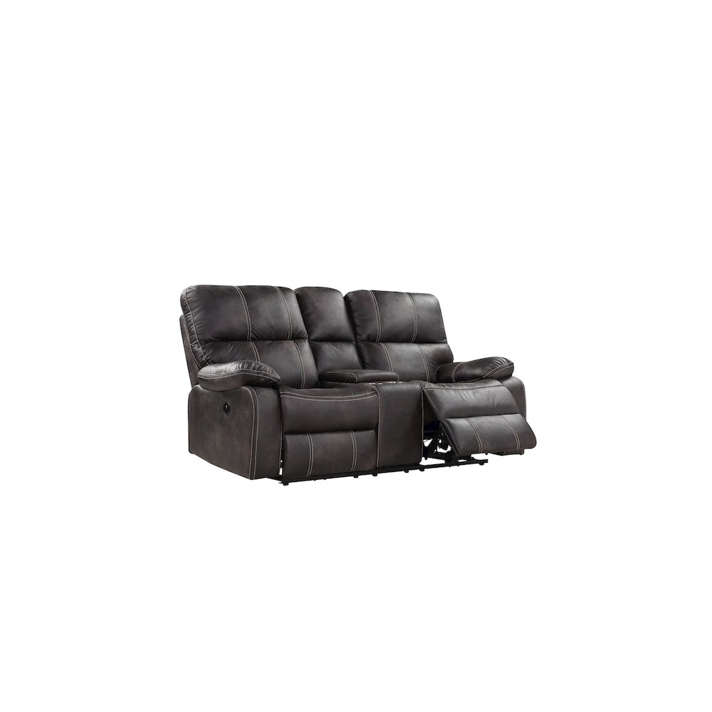 Hooper Dark Graphite and  Power Reclining Loveseat with Dual Recliners. Picture 1