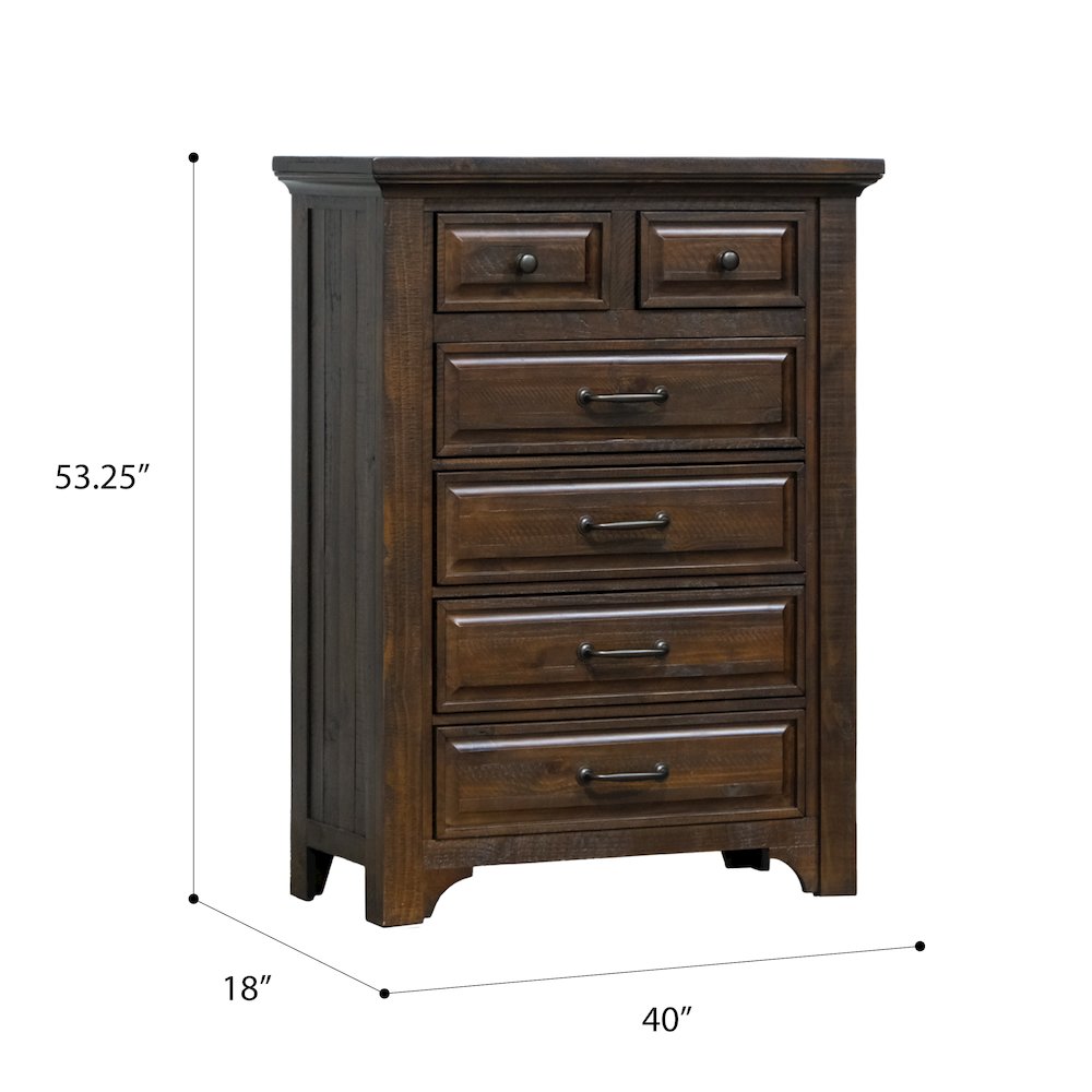 Wallace & Bay Verna Burnt Umber 6-Drawer Chest. Picture 5