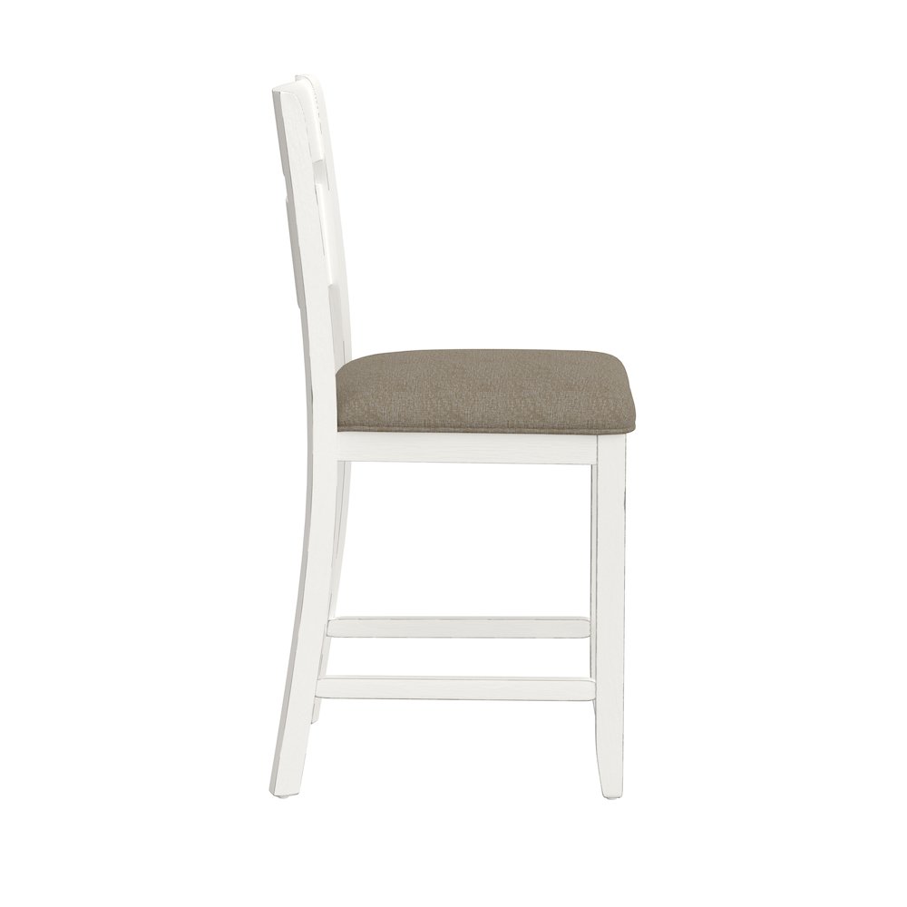 Wallace & Bay Velvety 6 Piece Gathering Height Table Set in Cocoa & Milk White. Picture 9