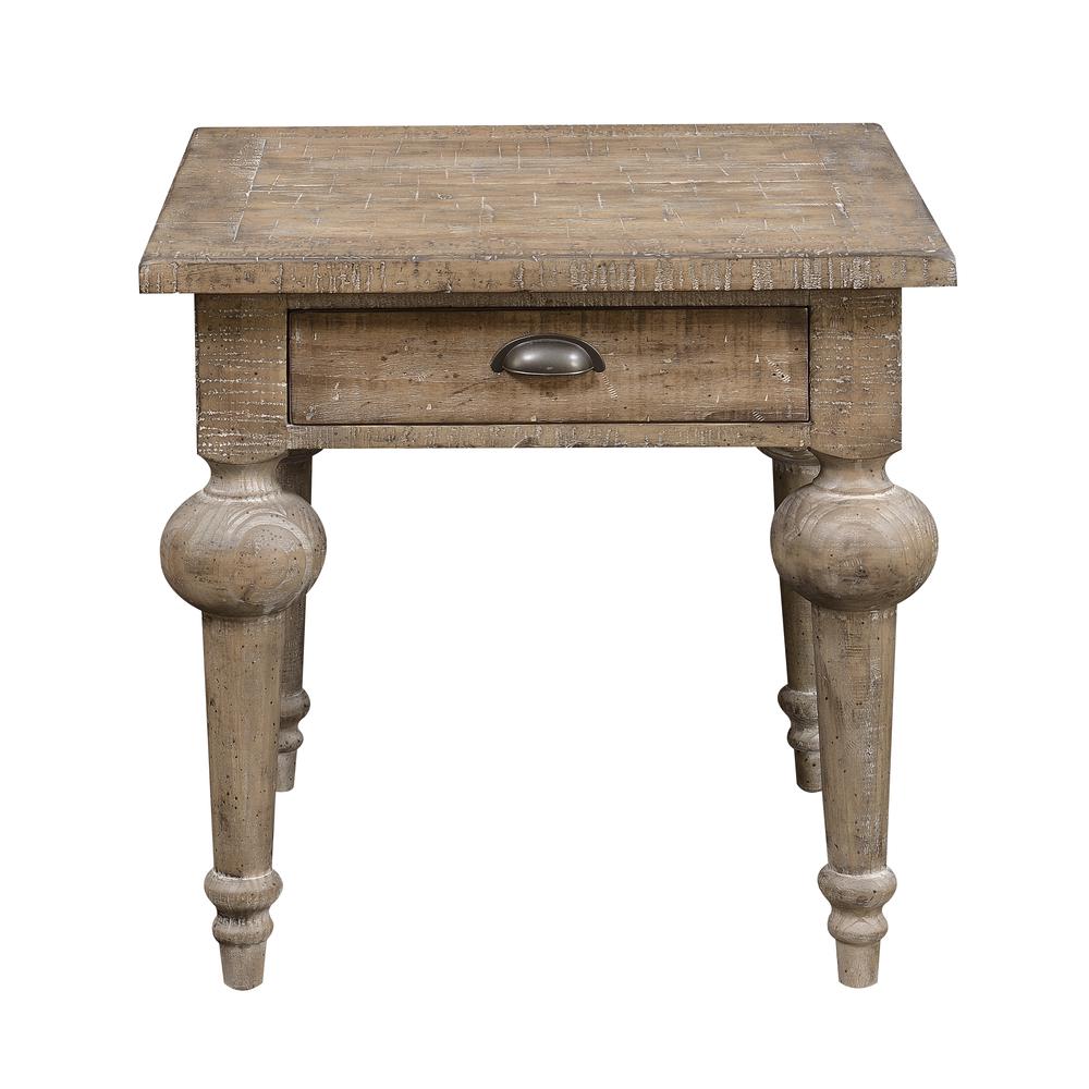 Wallace & Bay Oceans Square End Table, Sandstone Buff. Picture 2