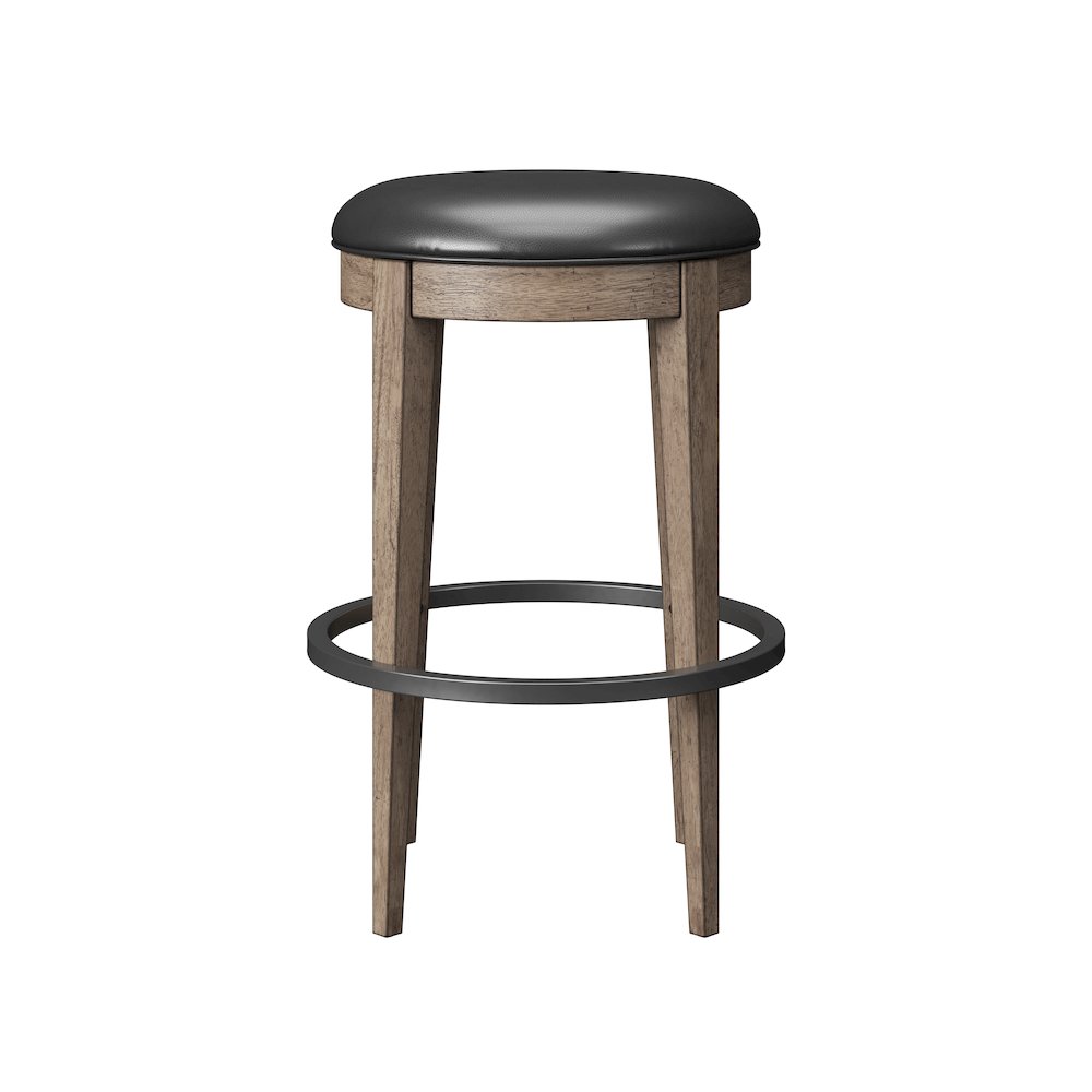 Wallce & Bay Benti Pecan Brown Backless Swivel Bar Stool. Picture 3