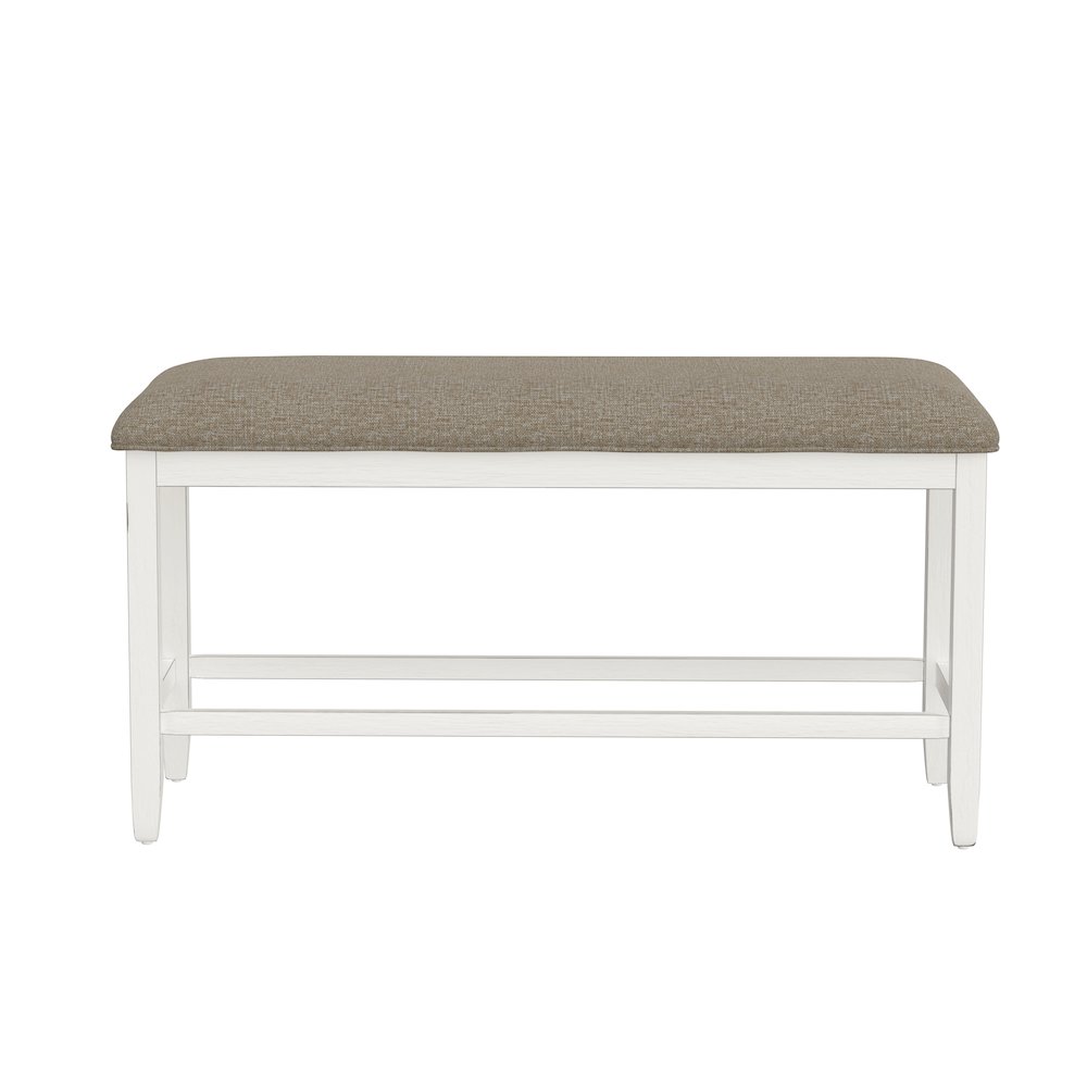 Wallace & Bay Velvety 6 Piece Gathering Height Table Set in Cocoa & Milk White. Picture 7
