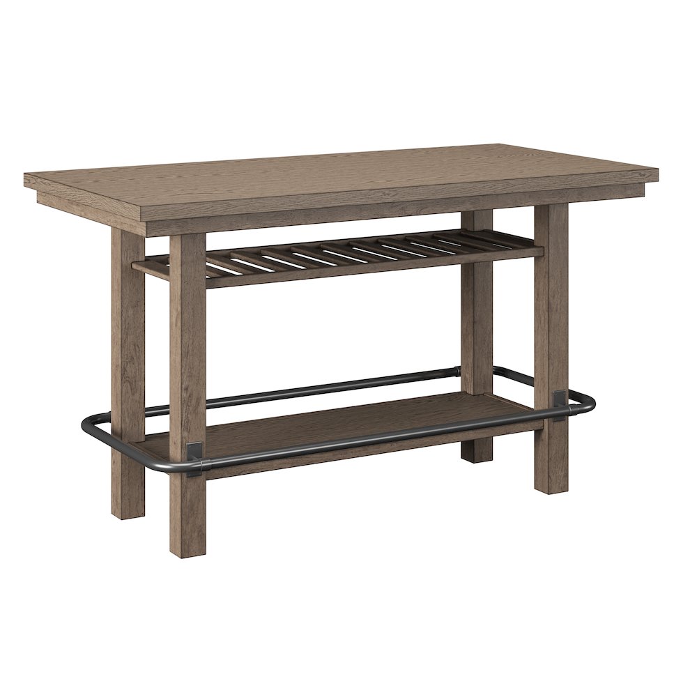 Wallce & Bay Benti Pecan Brown Bar Height Storage Table. Picture 1