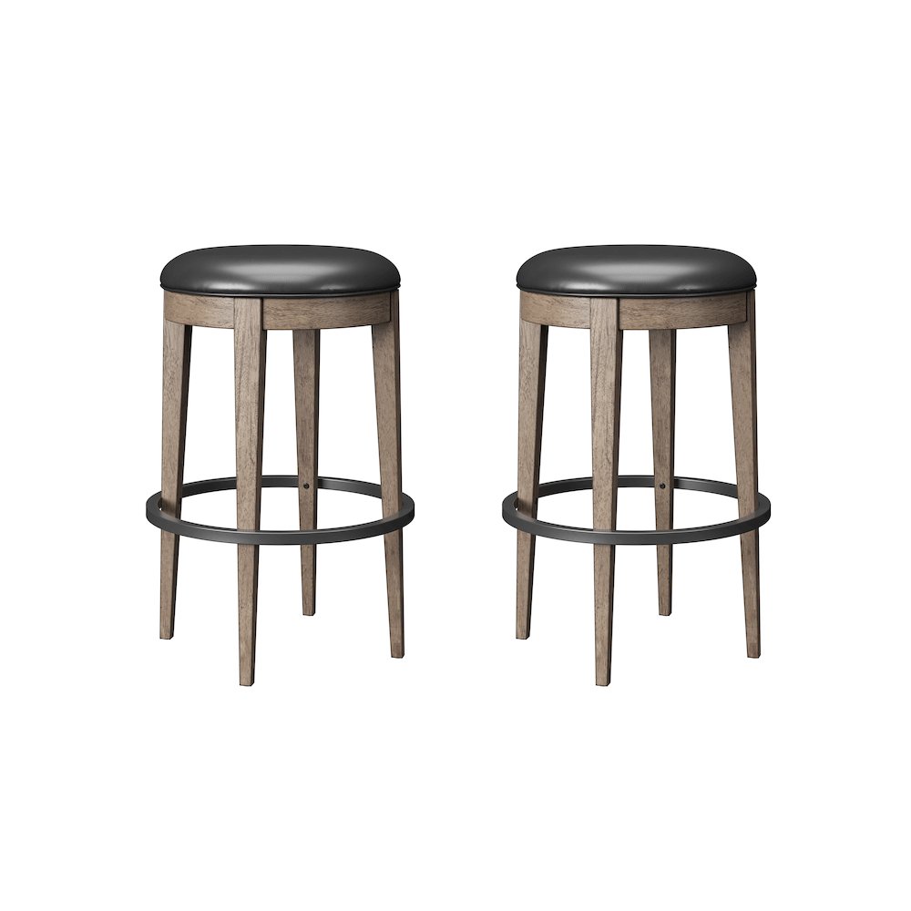 Wallce & Bay Benti Pecan Brown Backless Swivel Bar Stool. Picture 1