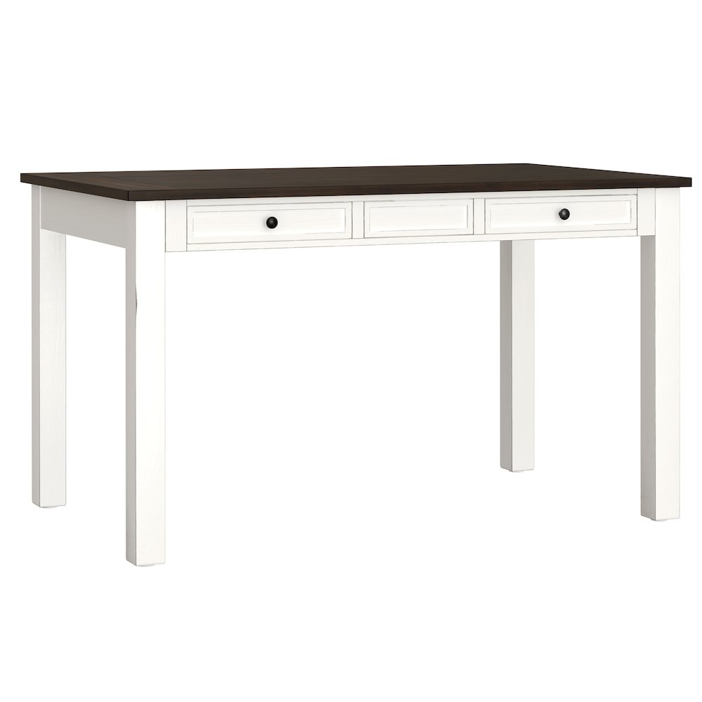 Wallace & Bay Velvety 6 Piece Gathering Height Table Set in Cocoa & Milk White. Picture 5