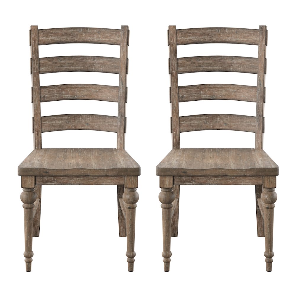 Wallace & Bay Ludin Sandstone Buff Ladderback Dining Chairs, Set of 2. Picture 3