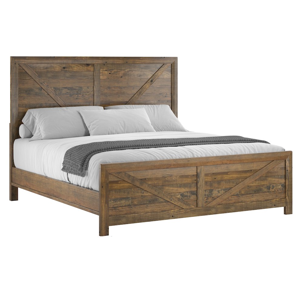 Wallce & Bay Mullen Caramel Brown King Bed. Picture 1