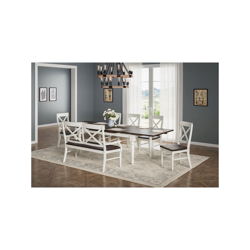 Wallace & Bay Mountina Dark Mocha & Antique White Bench. Picture 2