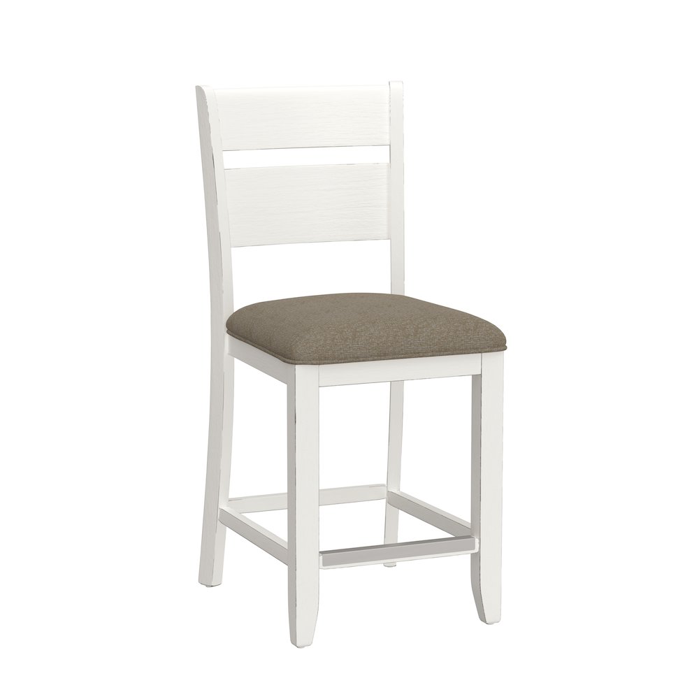 Wallace & Bay Velvety 6 Piece Gathering Height Table Set in Cocoa & Milk White. Picture 3