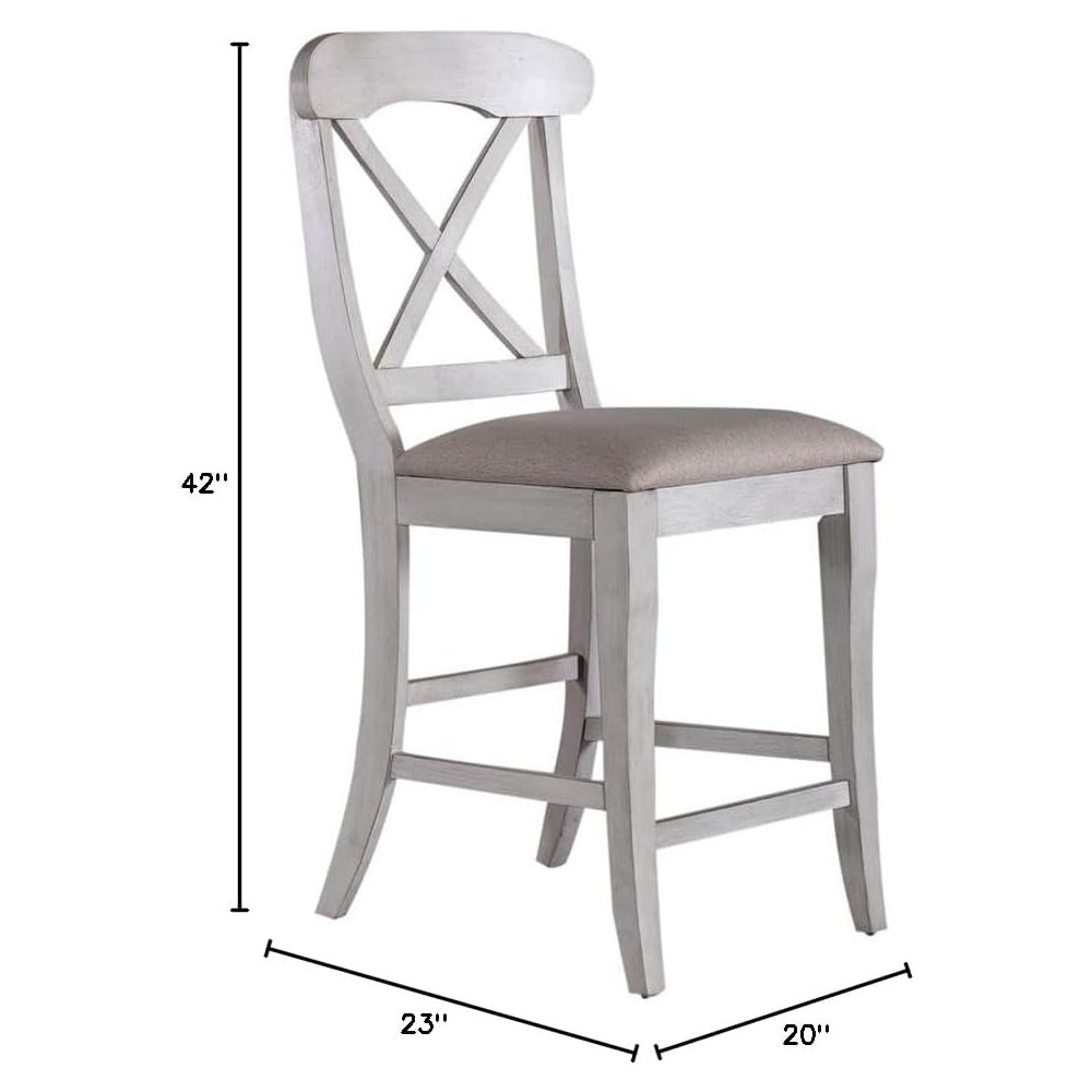 Uph X Back Counter Chair (RTA) - Set of 2 in Rubberwood Solids w/ Pine Veneers. Picture 2