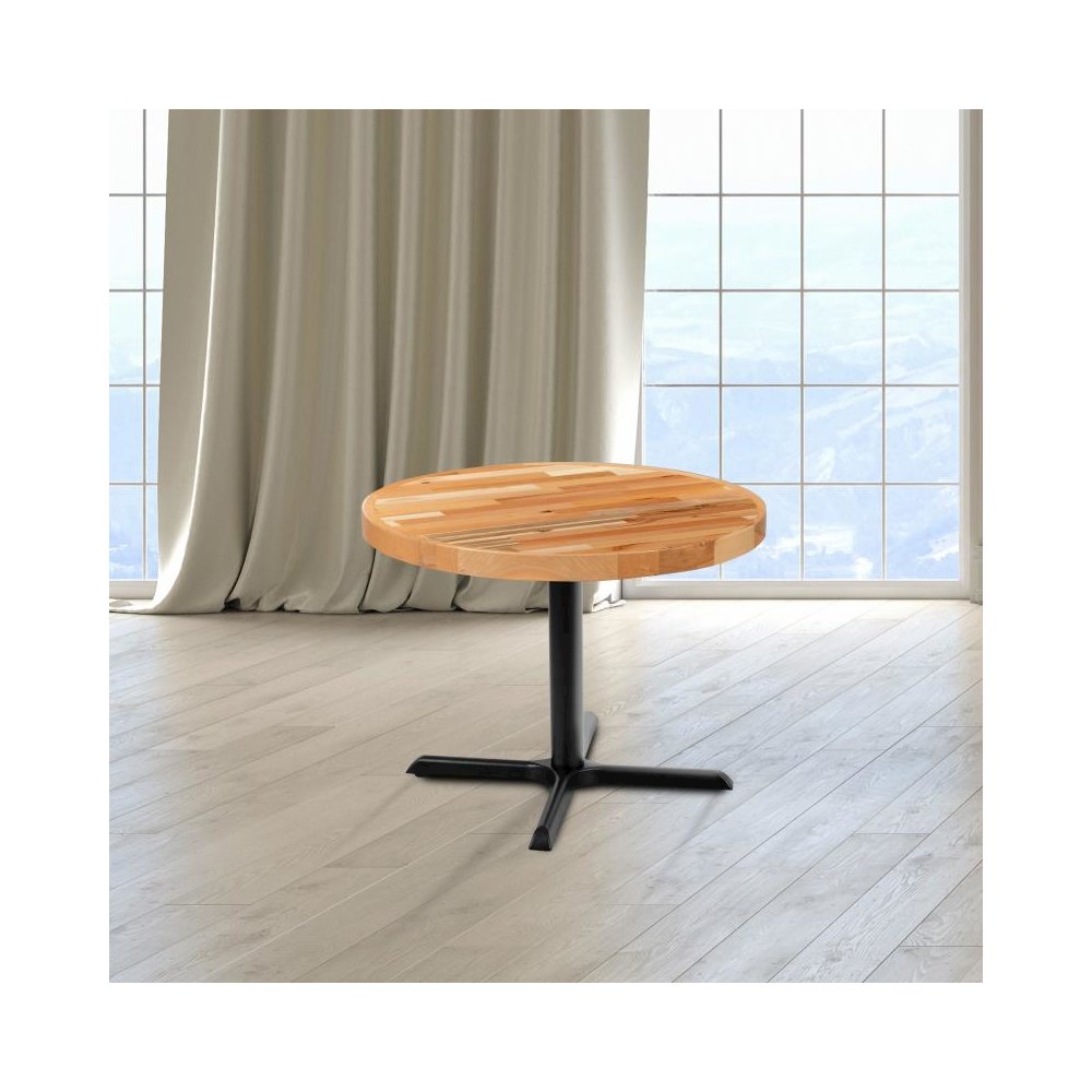 30" Round Butcher Block Style Table Top. Picture 2