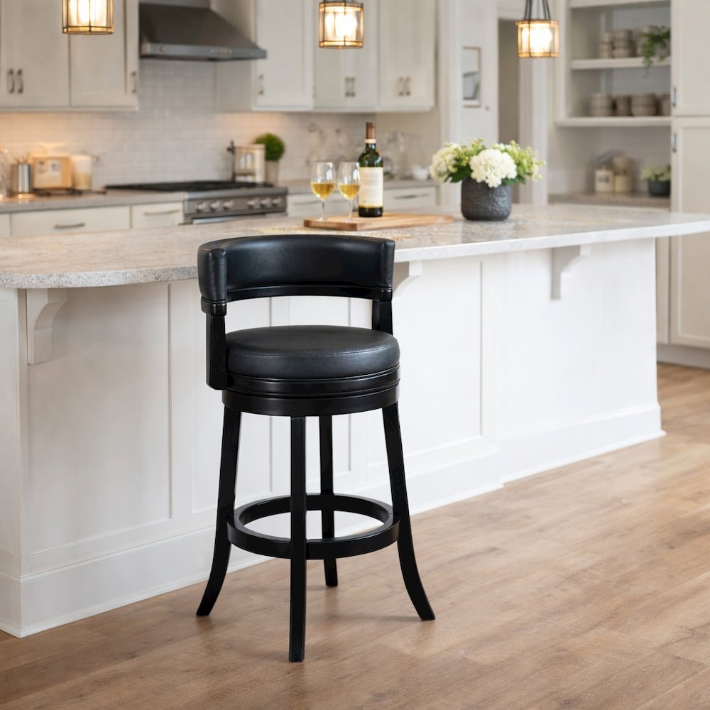 Balen Bar Height Swivel Stool - Black. Picture 3