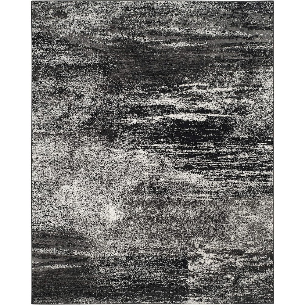 Adirondack, SILVER / BLACK, 9' X 12', Area Rug. Picture 1