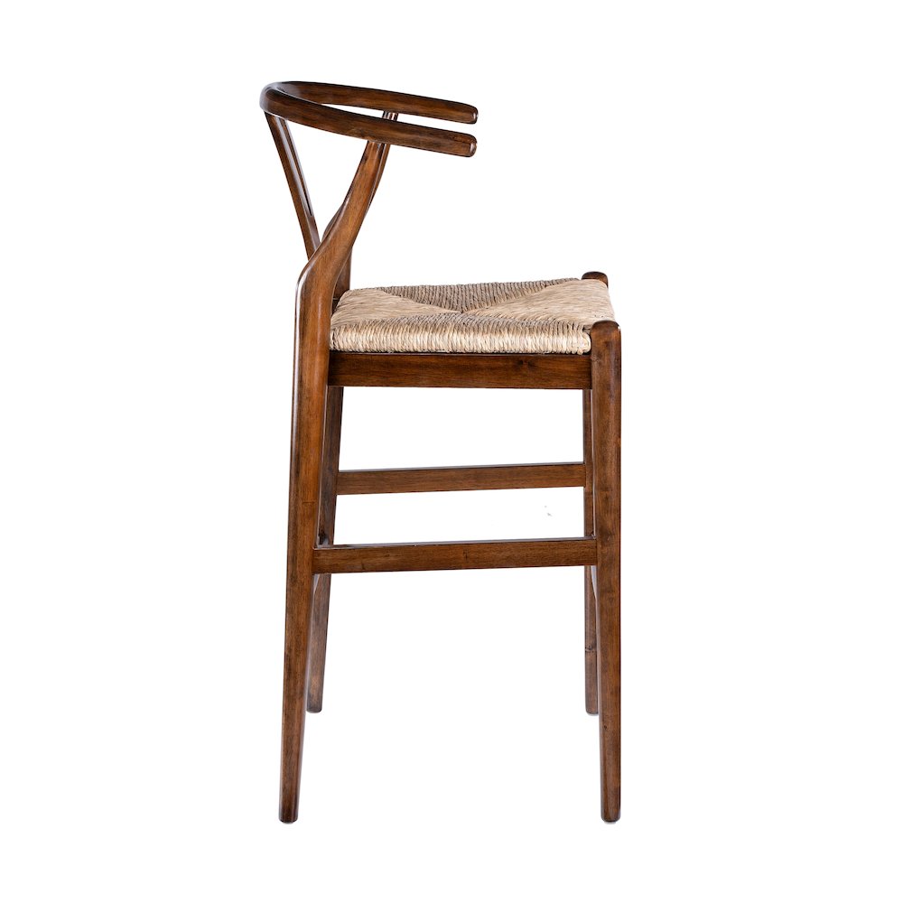 Wishbone Bar Height  Kitchen Bar Stool - Cappuccino Finish. Picture 3