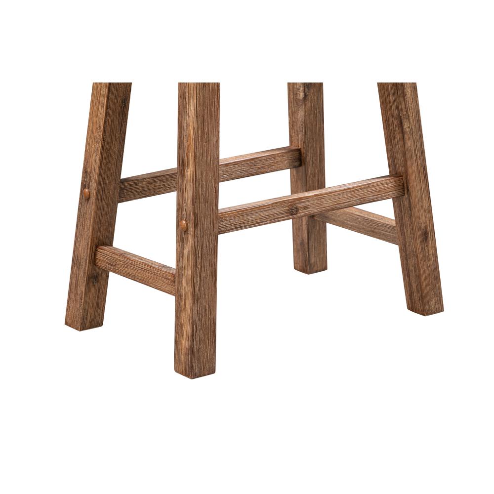 Sonoma Backless Saddle Bar Stools - Barnwood Wire-Brush - Set of 2. Picture 4