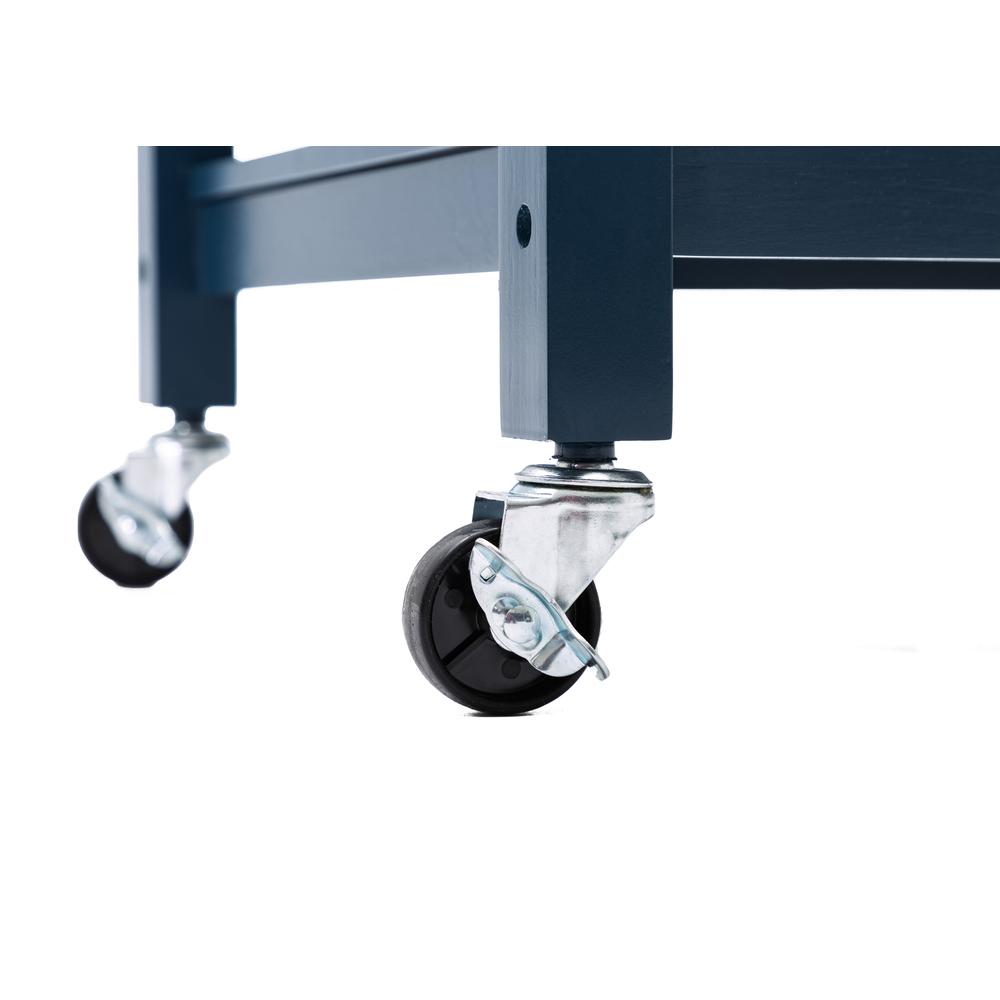 Holland Kitchen Cart With Stainless Steel Top - Navy Blue. Picture 37