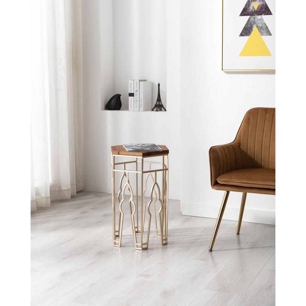 Genevieve Nesting Tables, Gold & Natural. Picture 9