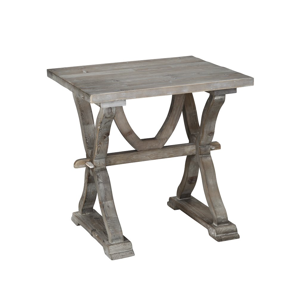 Colette Reclaimed Wood Side Table - White-Wash. Picture 1